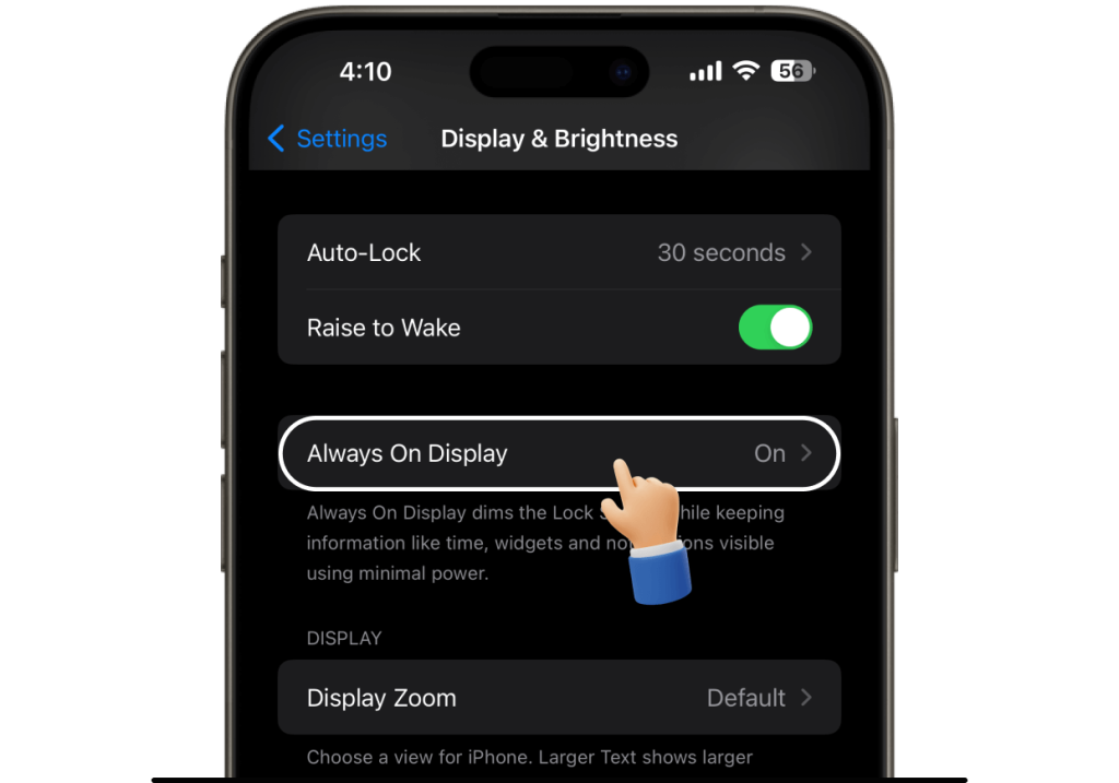 Alwayson Display appsupportpages
